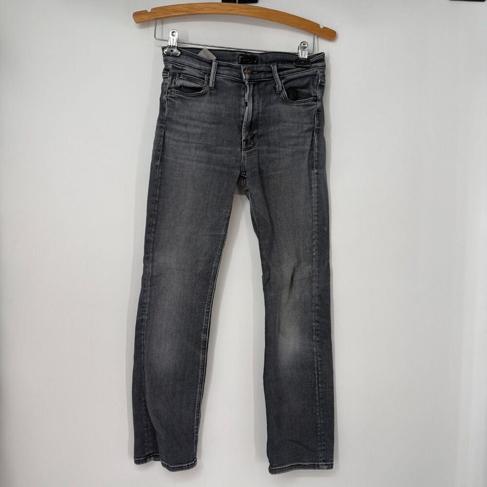 Mother The Mid Rise Dazzler Ankle Jeans Deep End Black Gray Punk Women Size 26